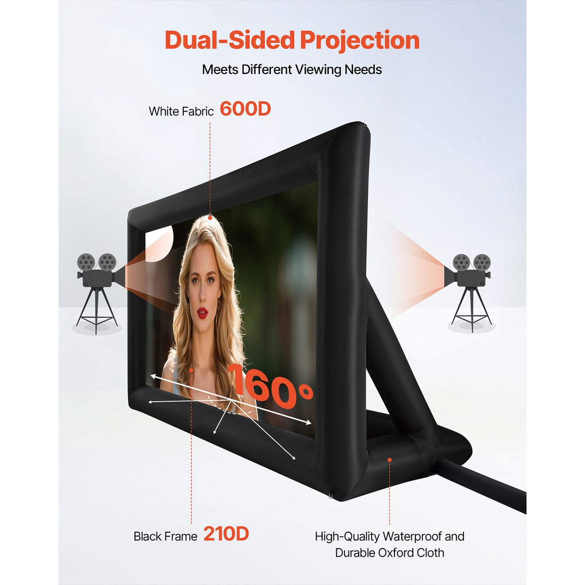 16FT Inflatable Projector Screen, Inflatable Movie Screen Outdoor w ...