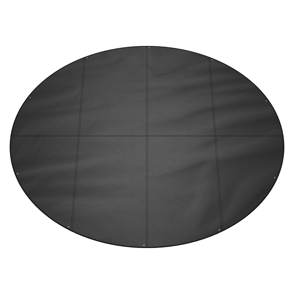 18 Ft Round Pool Cover, Solar Covers for Above Ground Pools, Safety Pool Cover with Drawstring Design, 420D Oxford Fabric Winter Pool Cover, Waterproof and Dustproof, Black