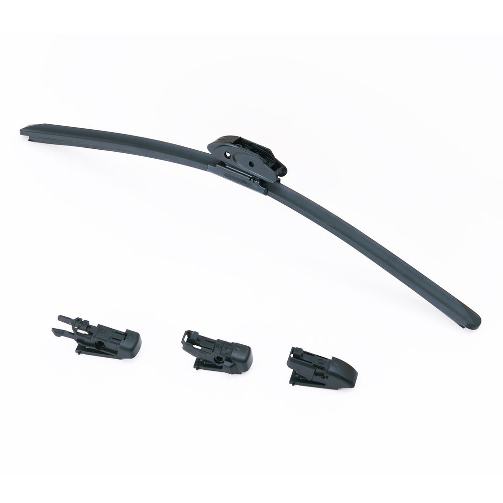 18" Rubber Wiper Blades, 46 cm Universal Replacement Wind Shield Wiper, Low Noise & Better Fit, with 4 Different Clips for most Car, Easy Installation