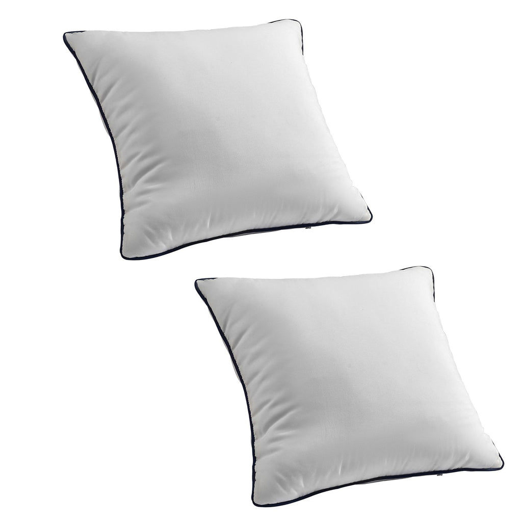 18 x 18 in Throw Pillow Inserts, Set of 2, Firm and Fluffy Decorative Down Alternative Pillows with Polyester Fiber, Square White Cushion with Zipper, for Indoor Bed Couch Sofa and Living Room