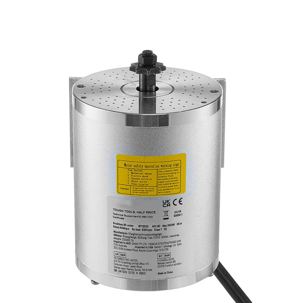1800W Electric Brushless DC Motor, 48V 4500rpm Go Kart Electric Motor, Electric Dirt Bike Motor Engine for E-Bike Motorcycle Scooter DIY