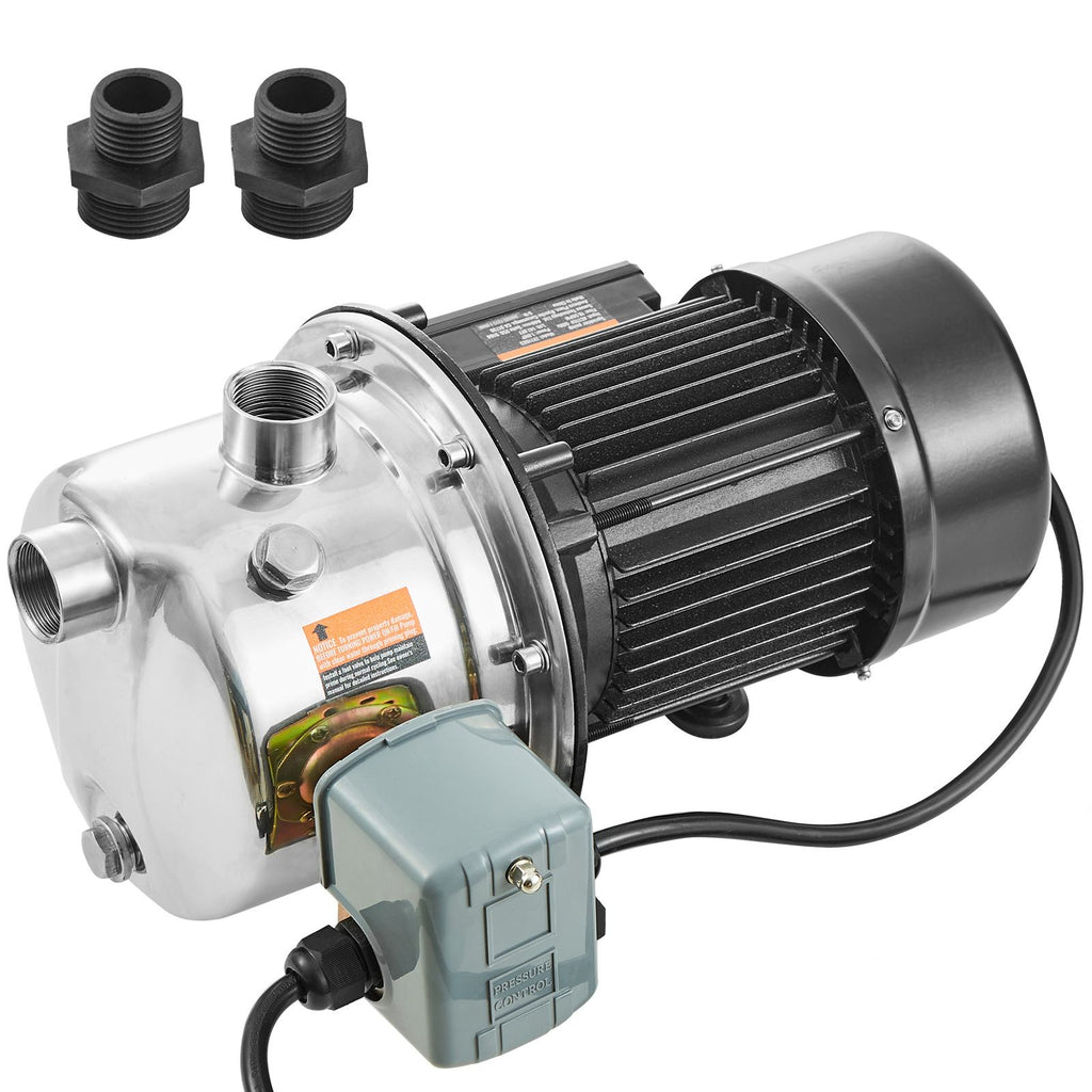 1HP SUS304 Stainless Steel Shallow Well Jet Pump, 115 Volt, 18.5 GPM 147.6 FT Maximum Head Irrigation Water Pump, for Agricultural Garden Irrigation System High-Rise Water Supply Shower Booster