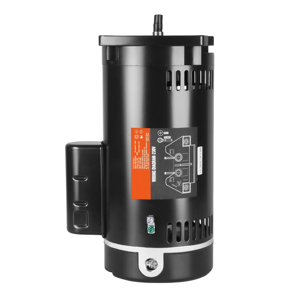 2 HP Pool Pump Motor, 56Y Frame, 230V (7.8 Amps) 3450 RPM, 60Hz, 1.3 Service Factor, 50μF/250V Capacitor, CCW Rotation Square Flange Replacement Motor