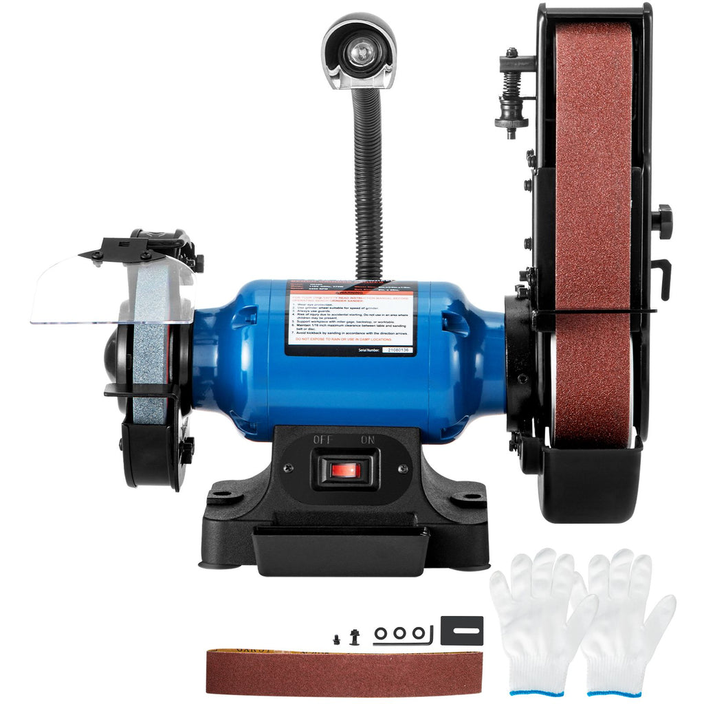 2 IN 1 2inch Belt Grinder for Knife Making 6inch 3450rpm per min Belt and Disc Bench Sander 90 Degree Belt Holder with Sturdy Base and LED Working Lamp