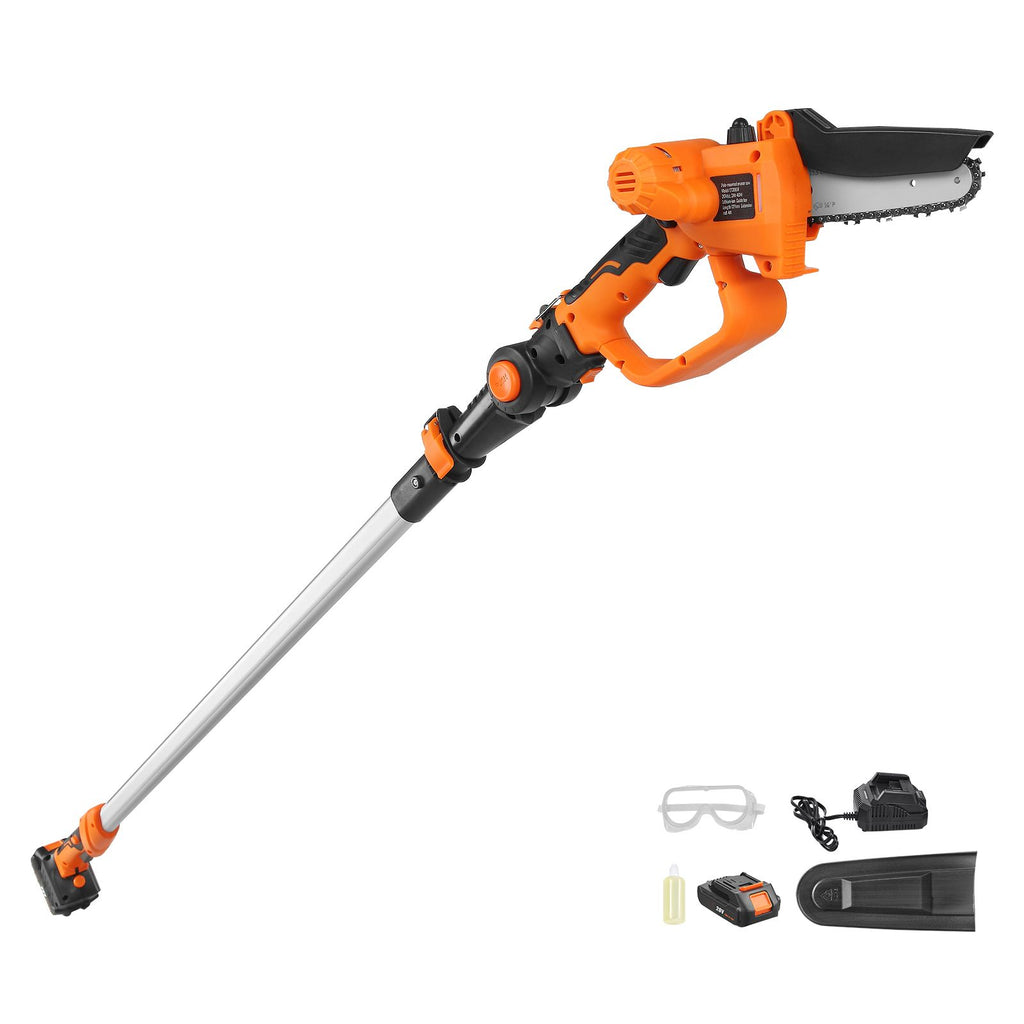 2-in-1 Cordless Pole Saw & Mini Chainsaw, 20V 2Ah Battery Pole Chainsaw, 5" Cutting Capacity 8 ft Reach Pole Saw for Branch Cutting & Tree Trimming (Battery and Blade Cover Included)