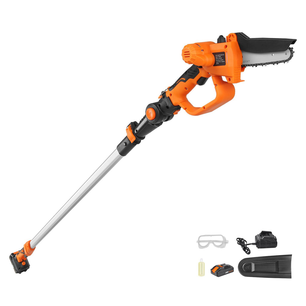 2-in-1 Cordless Pole Saw & Mini Chainsaw, 20V 4Ah Battery Pole Chainsaw, 5" Cutting Capacity 8 ft Reach Pole Saw for Branch Cutting & Tree Trimming (Battery and Blade Cover Included)