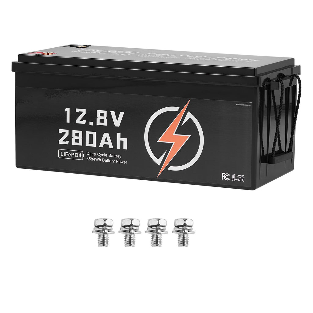 2 Pack 12V 280Ah LiFePO4 Battery, Up to 15000 Cycles, Deep Cycle Lithium Iron Phosphate Battery with Built-in BMS, Low Temp Protection, 10 Years Lifetime, for Solar Off-Grid Home Energy Storage