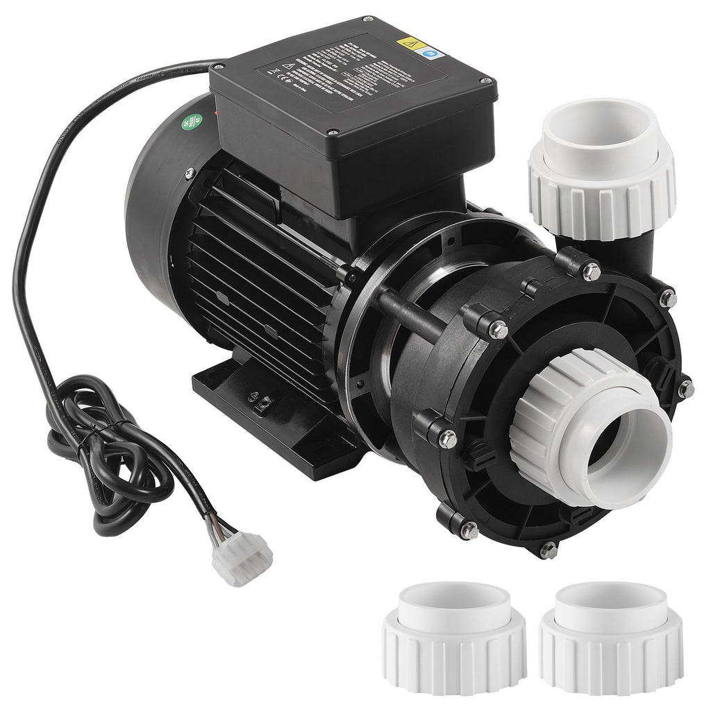 2 Speed SPA Pump, 48-Frame, AC 110-120V Hot Tub SPA Pump, 1.5HP/150GPM/42.65ft High Speed or 0.46HP/70GPM/9.18ft Low Speed, 2" Port 90° Rotational Interface for Hot Tub, Tested to UL Standards