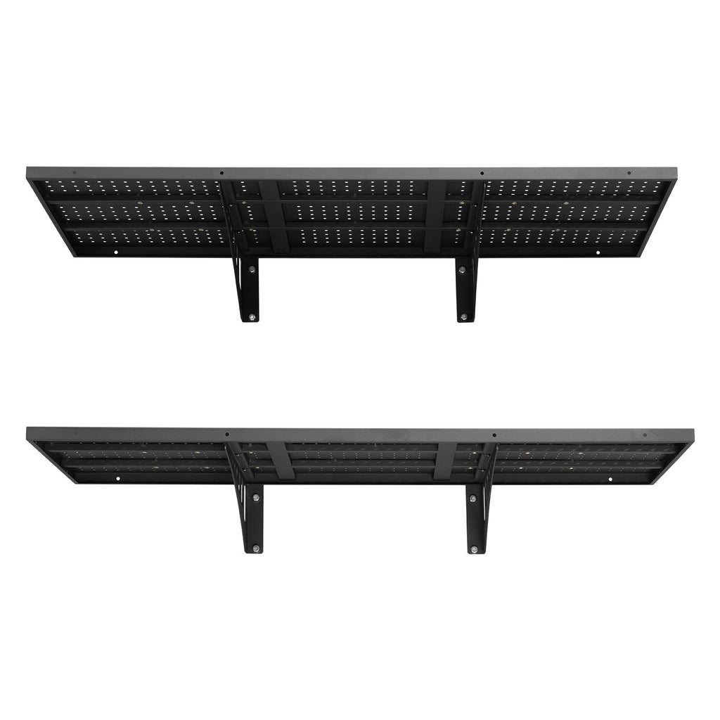 2-Tier Heavy Duty Wall Garage Shelving, 1.64 x 4 ft Steel Wall Mounted Shelving Unit, 19.68 x 48 Inch Per Shelf Floating Storage Metal Rack for Garage with 560 lbs Total Weight Capacity, Black