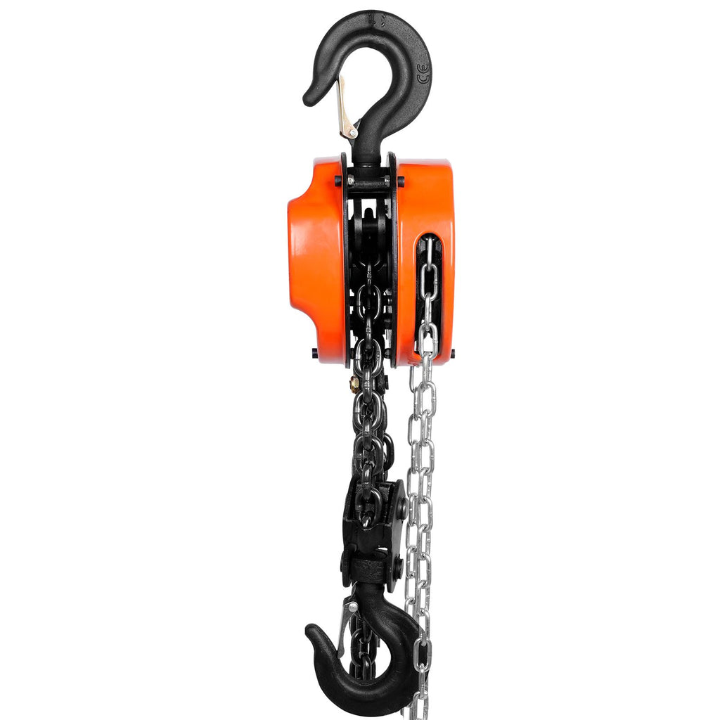 2 Ton Hand Chain Hoist 10 FT Come Along, 4400 lbs Capacity G80 Galvanized Carbon Steel with Double-Pawl Brake, Auto Chain Leading & 360° Rotation Hook, for Garage Factory Dock