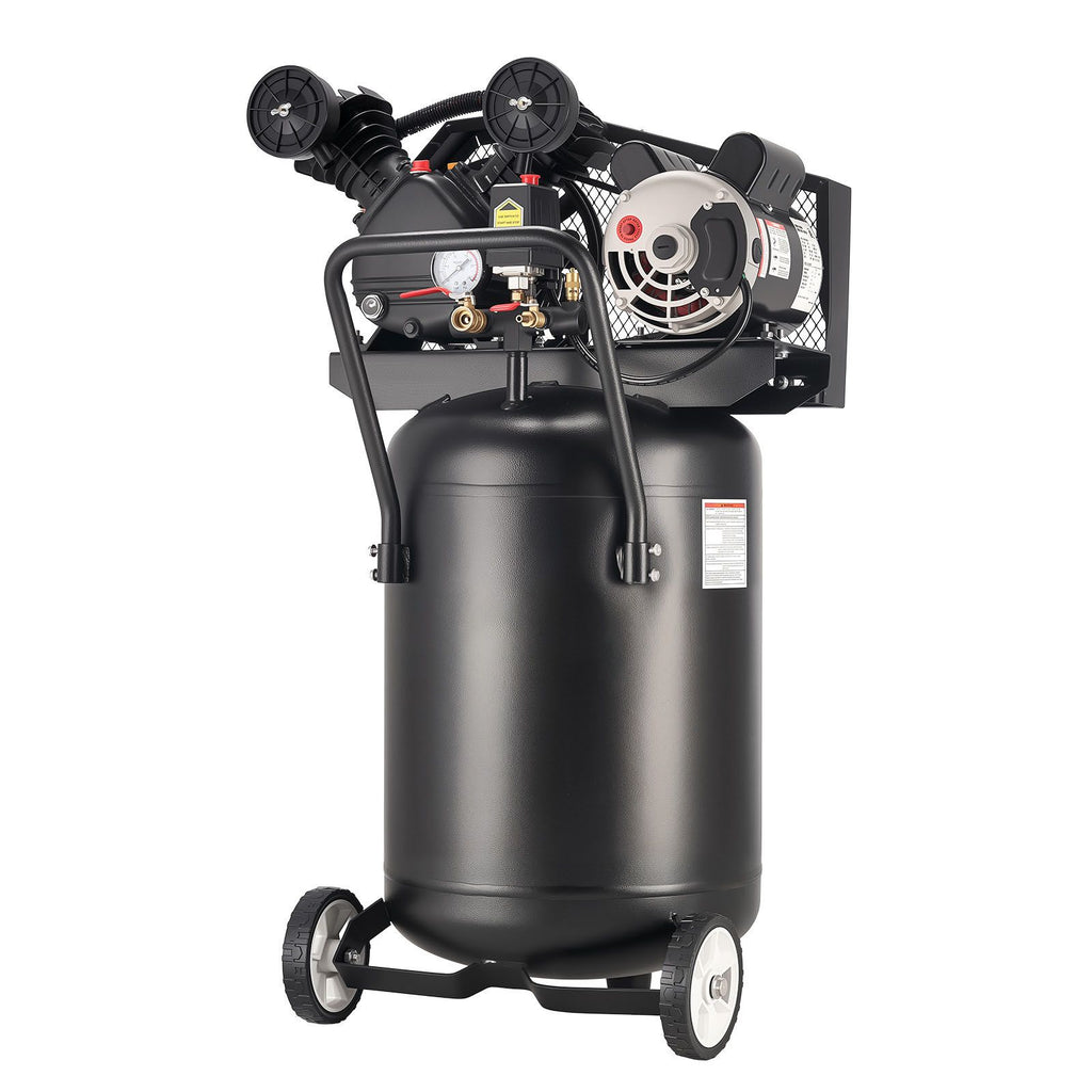 20-Gallon Air Compressor, 2HP 6.5SCFM at 90PSI, Max 135PSI Pressure Oil-Lubricated Air Compressor Tank, Portable on Wheels for Auto Repair, Tire Inflation, Spray Painting, Woodwork Nailing, 120V
