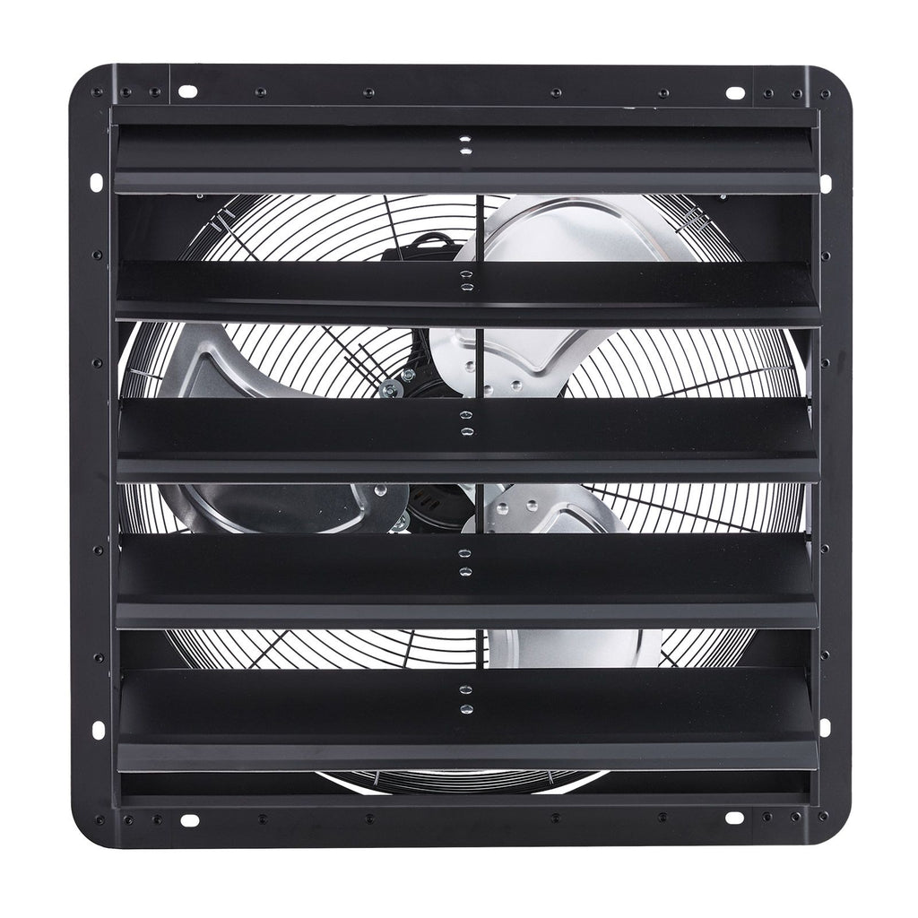 20 inch Shutter Exhaust Fan, Wall Mounted Attic Vent Fan with Variable Speed Controller, 3000 CFM, AC Motor, Heavy-duty Steel, Low Noise for Shed, Garage, Greenhouse Ventilation Cooling, Black