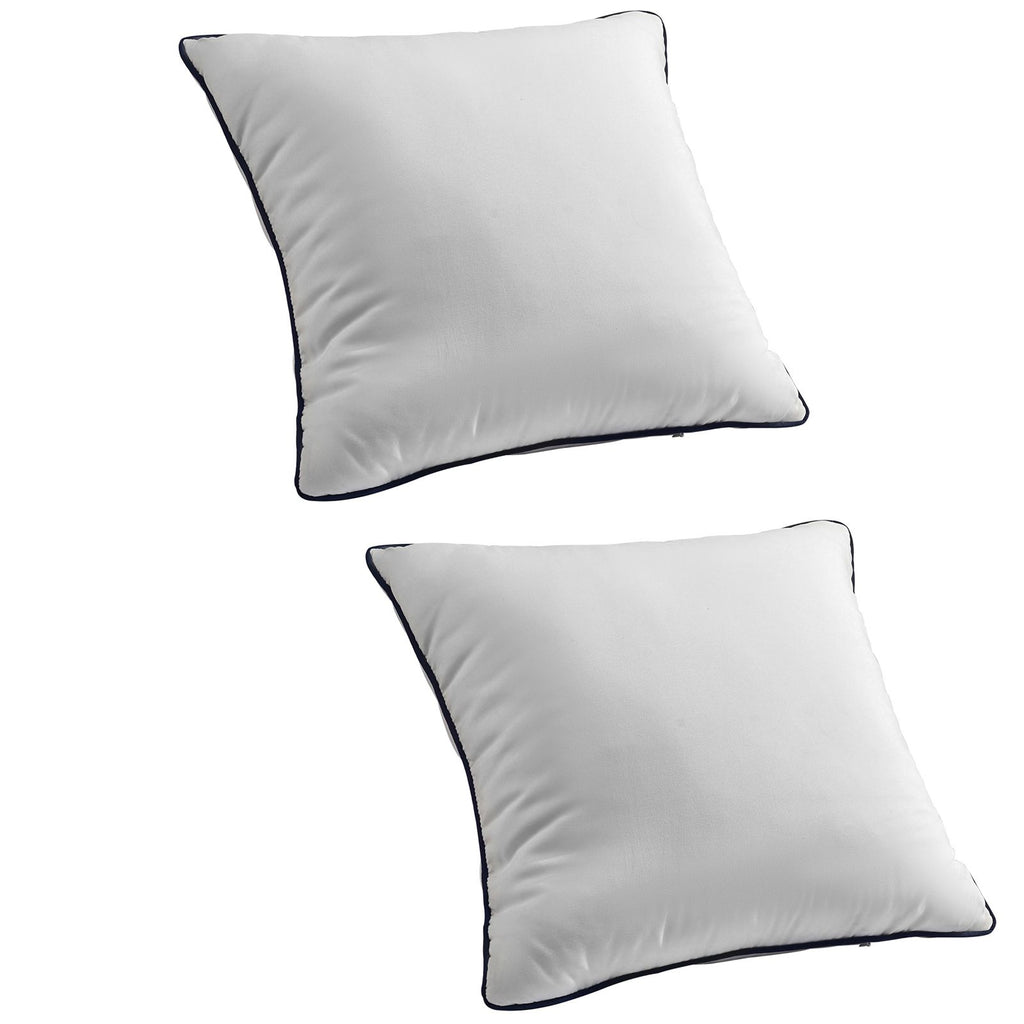 20 x 20 in Throw Pillow Inserts, Set of 2, Firm and Fluffy Decorative Down Alternative Pillows with Polyester Fiber, Square White Cushion with Zipper, for Indoor Bed Couch Sofa and Living Room