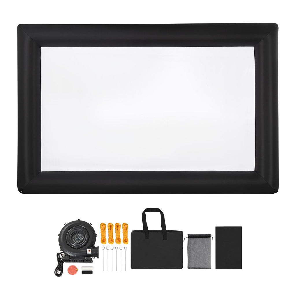 20FT Inflatable Projector Screen, Inflatable Movie Screen Outdoor with 250W Air Blower Projector Screen Oxford Fabric Material Blow Up Screen for Outdoor Backyard, Home Theater, Theme Party
