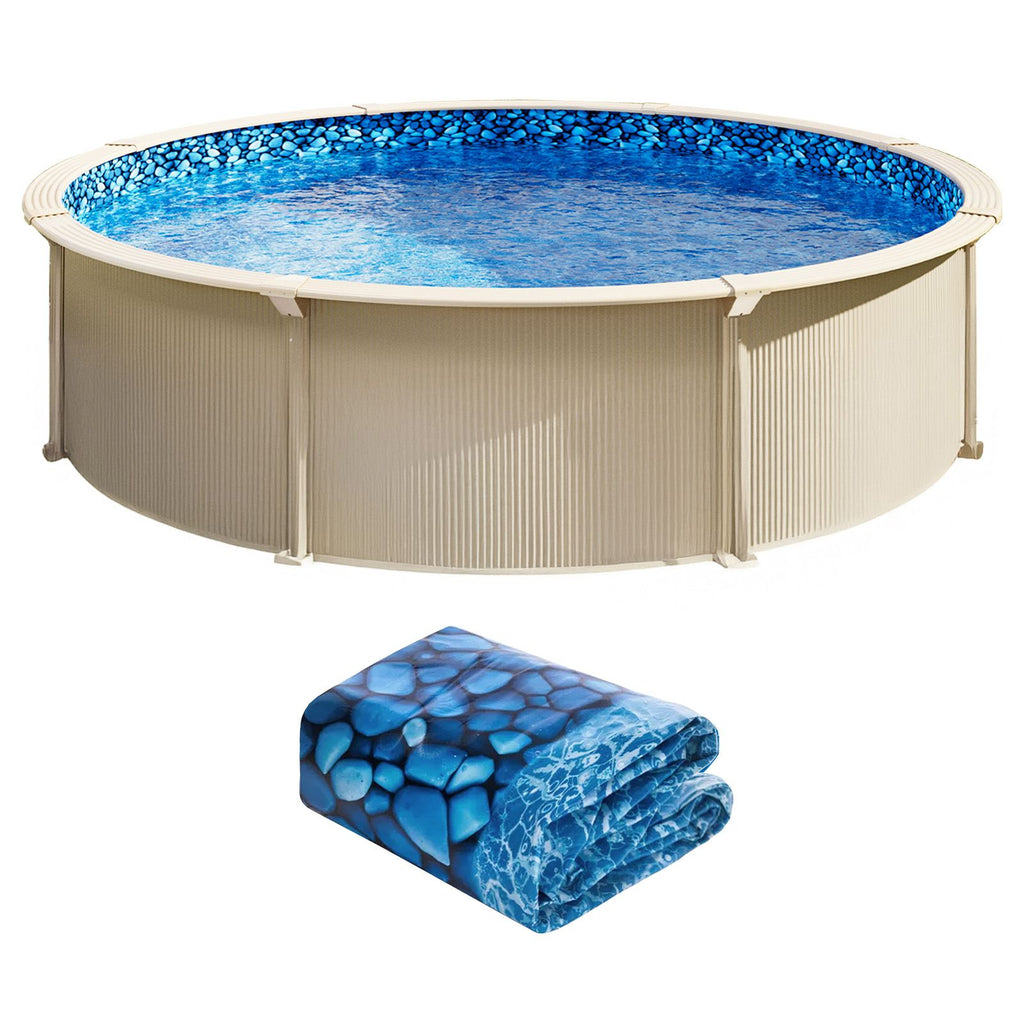 21-ft Round Above Ground Pool Liner, Overlap Pool Liners, Standard Gauge Vinyl, 48-to-54inch Wall Height, Designed for Steel Sided Above-Ground Swimming Pools