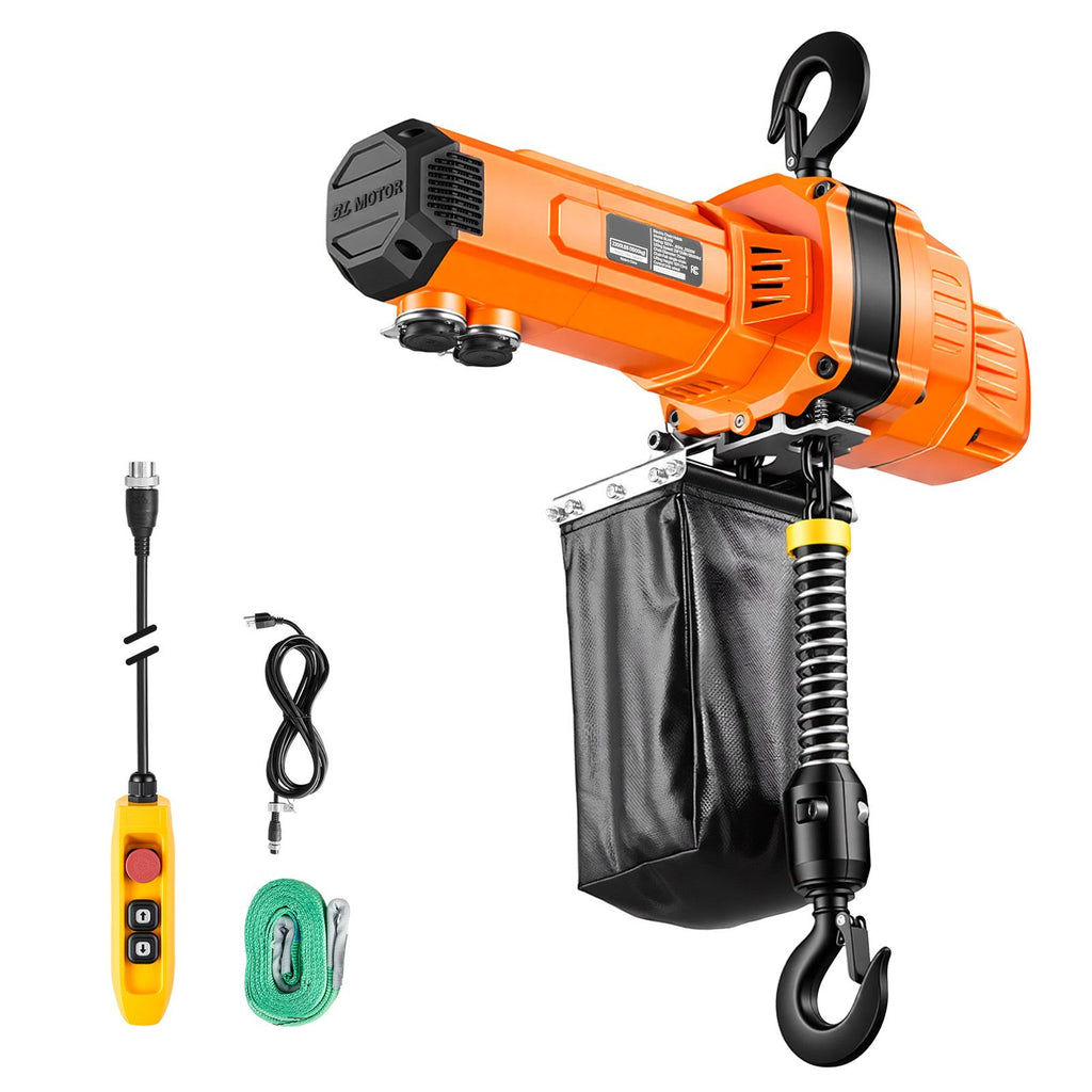 2200 lbs Electric Chain Hoist, 10 ft Lifting Height, 120V Single Phase Overhead Crane with 10 ft Wired Remote Control, G100 Chain Electric Lift Hoist for Factories, Warehouses, Garages