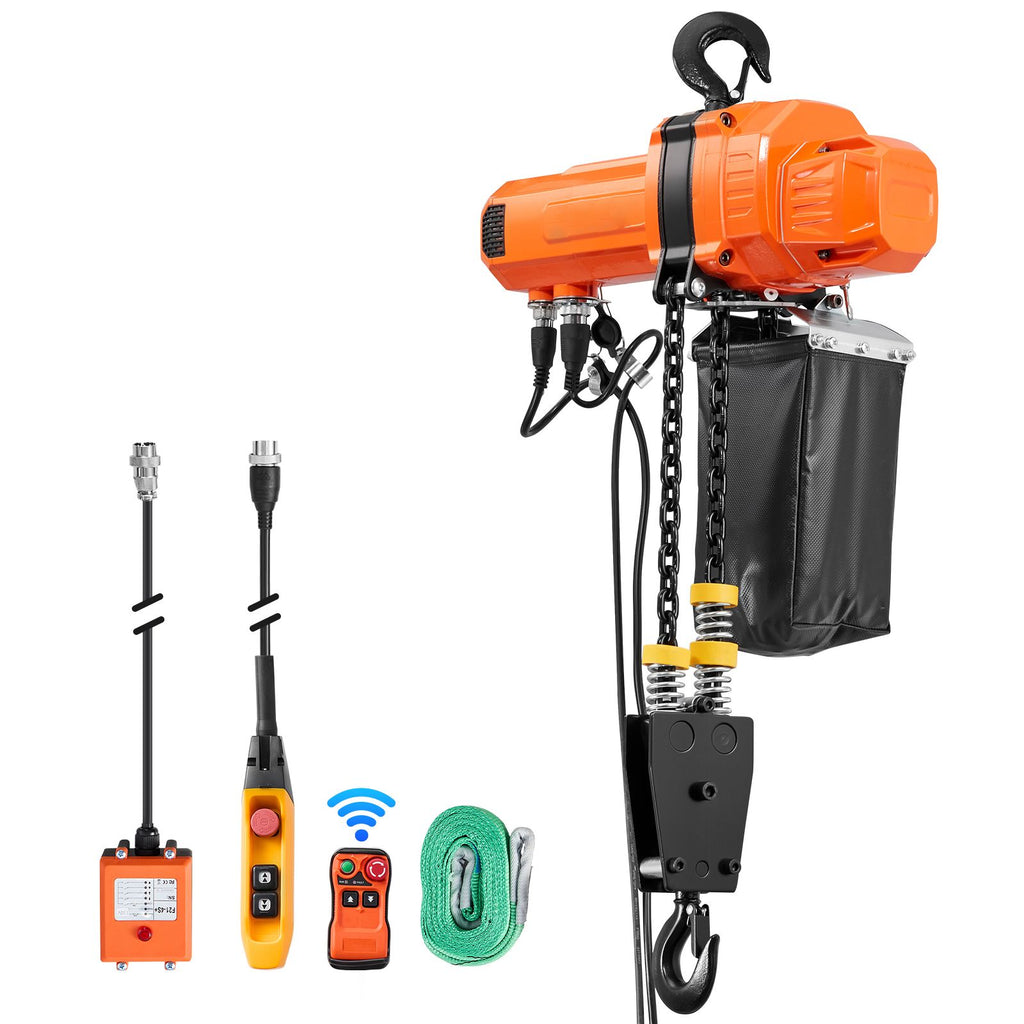 2200 lbs Electric Chain Hoist, 10 ft Lifting Height, 120V Single Phase Overhead Crane with 328 ft Wireless & 8 ft Wired Remote Control, Power Electric Hoist for Factories, Warehouses, Garages