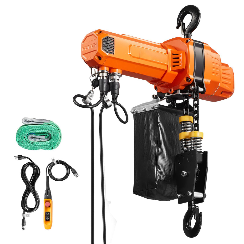 2200 lbs Electric Chain Hoist, 20 ft Lifting Height, 120V Single Phase Overhead Crane with 15 ft Wired Remote Control, G100 Chain Electric Lift Hoist for Factories, Warehouses, Garages
