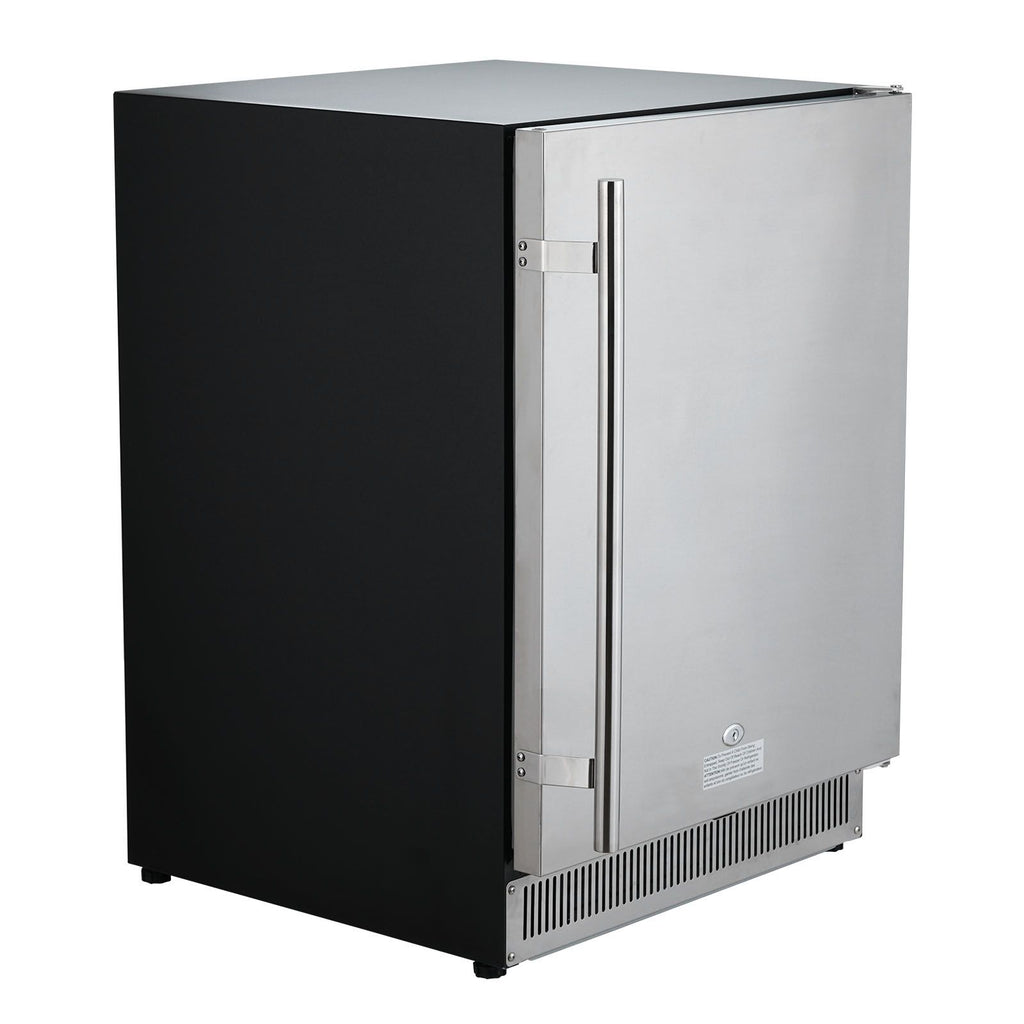 24 inch Indoor/Outdoor Beverage Refrigerator, 185QT Undercounter or Freestanding Beverage Fridge, 175 Cans Built-in Beer Fridge with Metal Plate Body for Residential Home Bar Commercial Use