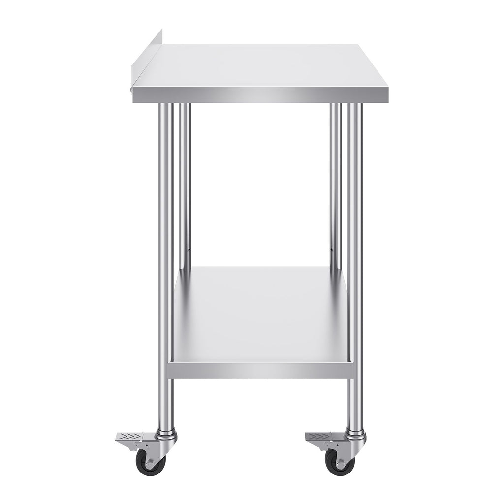24 x 36 x 40 Inch Stainless Steel Work Table, Commercial Food Prep Worktable with Casters, Heavy Duty Prep Worktable, Metal Work Table with Adjustable Height for Restaurant, Home and Hotel