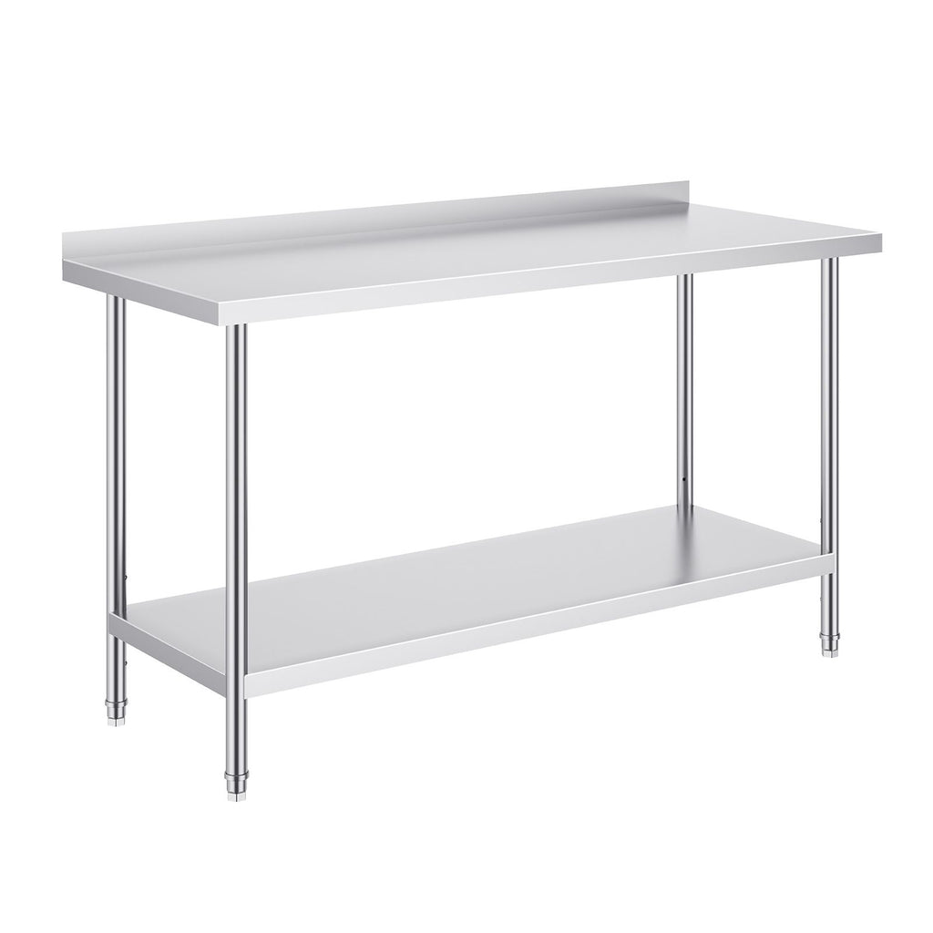 24 x 60 x 36 Inch Stainless Steel Work Table, Commercial Food Prep Worktable Heavy Duty Prep Worktable, Metal Work Table with Adjustable Height for Restaurant, Home and Hotel