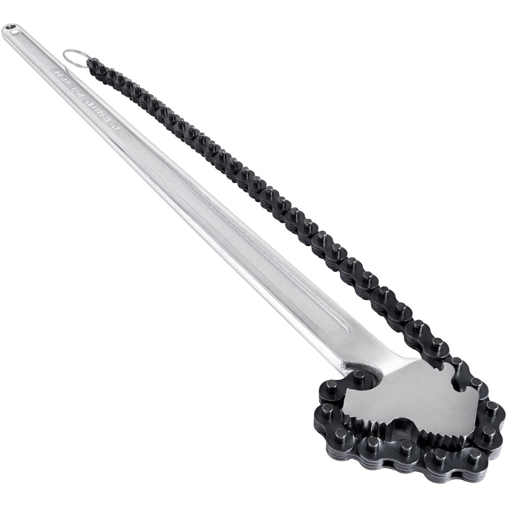 24inch Chain Wrench Carbon Steel Chain Pipe Wrench Heavy Duty 6.7 inch Diameter Capacity Chain Strap Filter Wrench