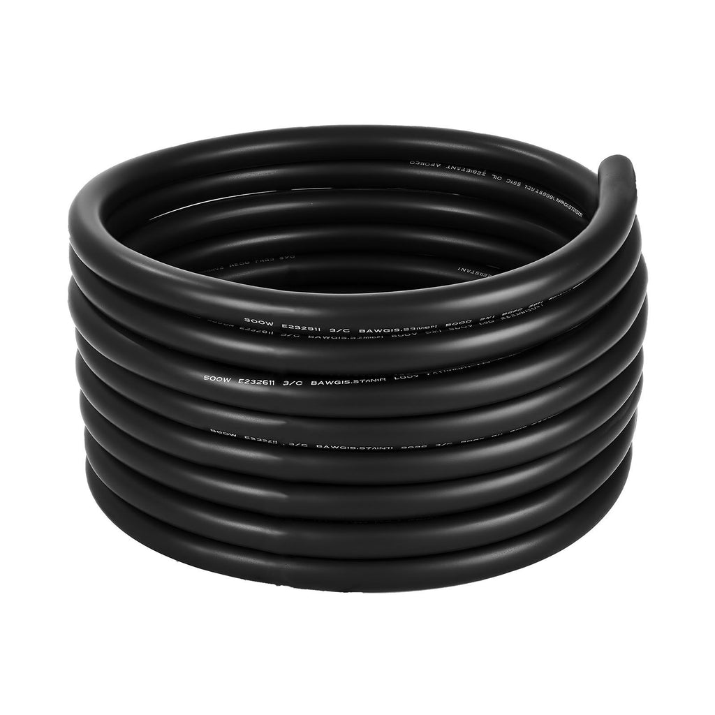 25 FT 6AWG Portable Power Cable (3 Conductor), Heavy Duty 600V SOOW Electrical Power Cable, Industrial Grade Electric Wire, Premium CPE Rubber Jacket, Copper Extension Cord for Welder Machine