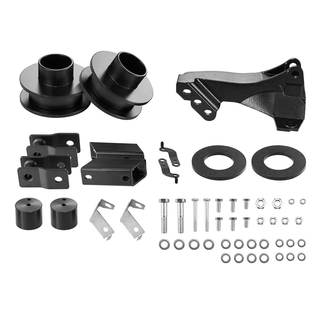 2.5 Inch Front Leveling Lift Kit for 2011-2023 Ford F250 F350 F450 Super Duty 4WD Models, Chassis Level Kit with Track Bar Relocation Bracket, Coil Spring Spacers, Isolators, Shock Extenders