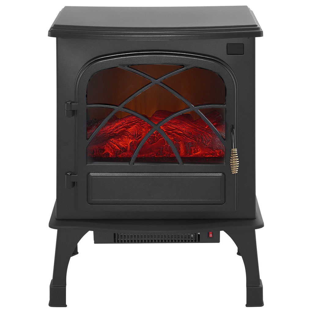 25.5inch Freestanding Fireplaces, 1500W 5120BTU Portable Electric Fireplace Stove Heater, with Overheating Protection,Adjustable Flames,Timer, Remote,for Living Room,Bedroom,Black