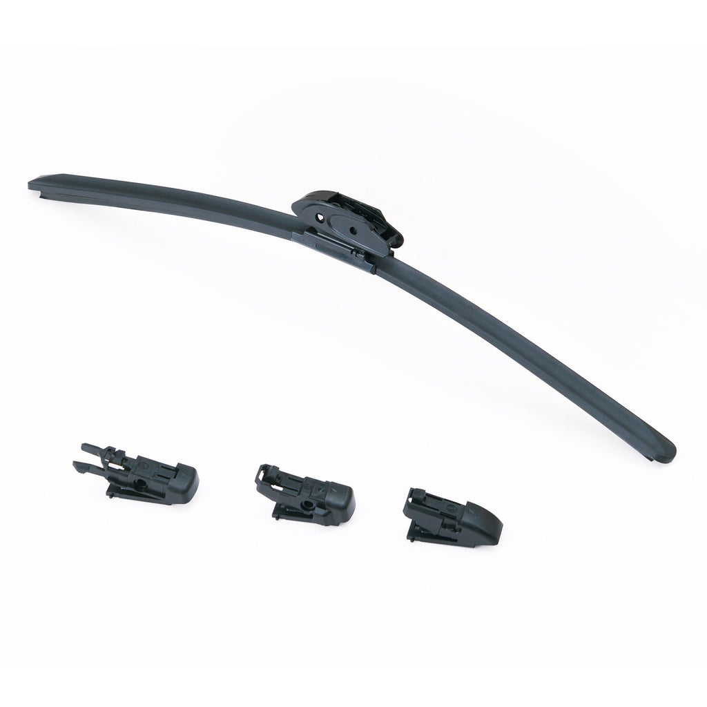 26" Rubber Wiper Blades, 66 cm Universal Replacement Wind Shield Wiper, Low Noise & Better Fit, with 4 Different Clips for most Car, Easy Installation
