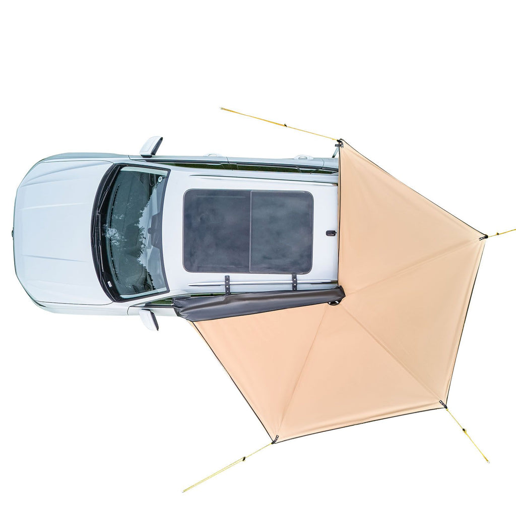 270 Degree Awning, 52 sq.ft Driver Side Vehicle Awning, Waterproof UV50+ Car Side Awnings with Carry Bag, All-Weather Free-Standing Overland Awnings Car Shelter for SUV Van Truck Camping