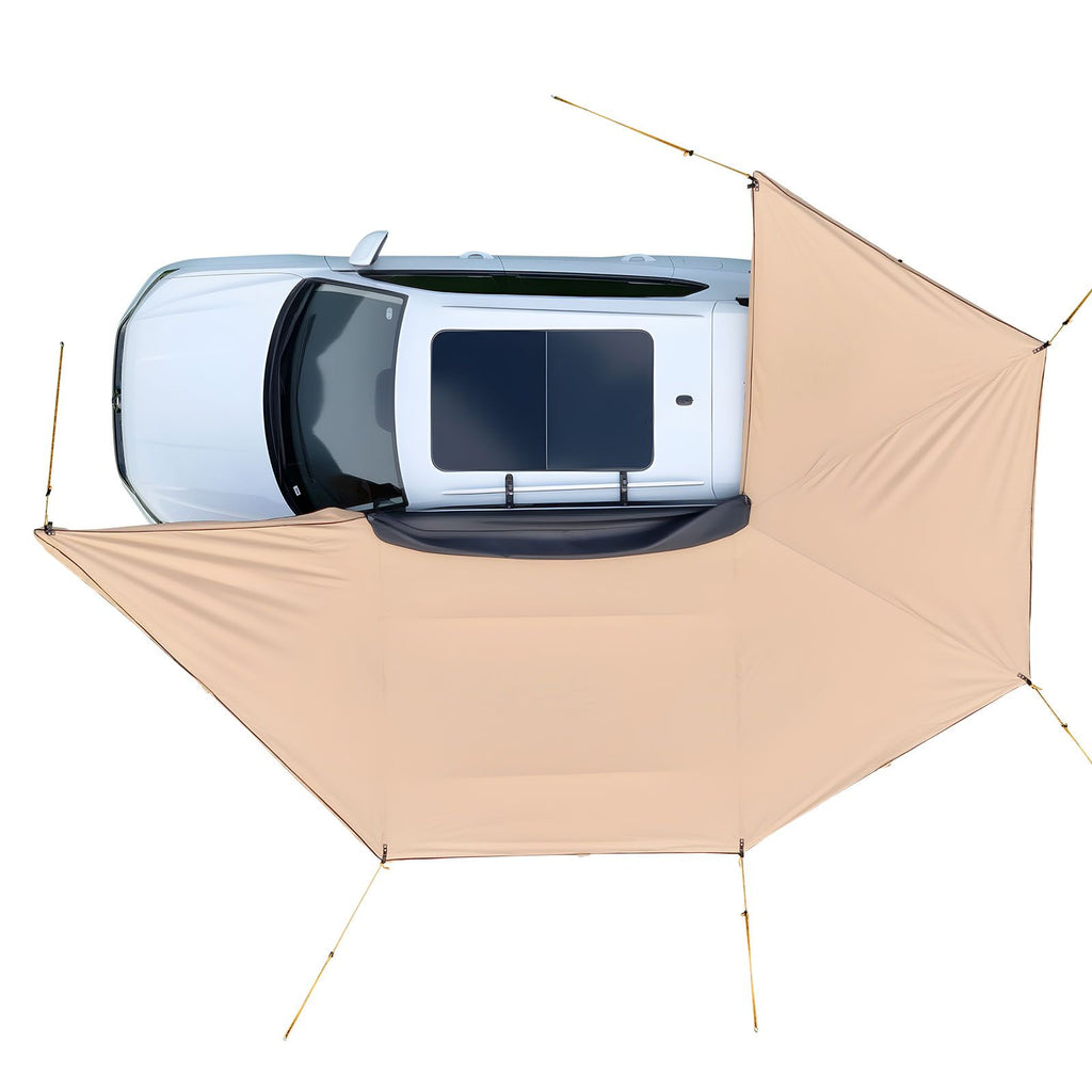 270 Degree Awning with Bulit-in LED Lights, 117 sq.ft Driver Side Vehicle Awning, Waterproof UV50+ Car Side Awnings, All-Weather Free-Standing Overland Awnings Car Shelter for SUV Truck Camping