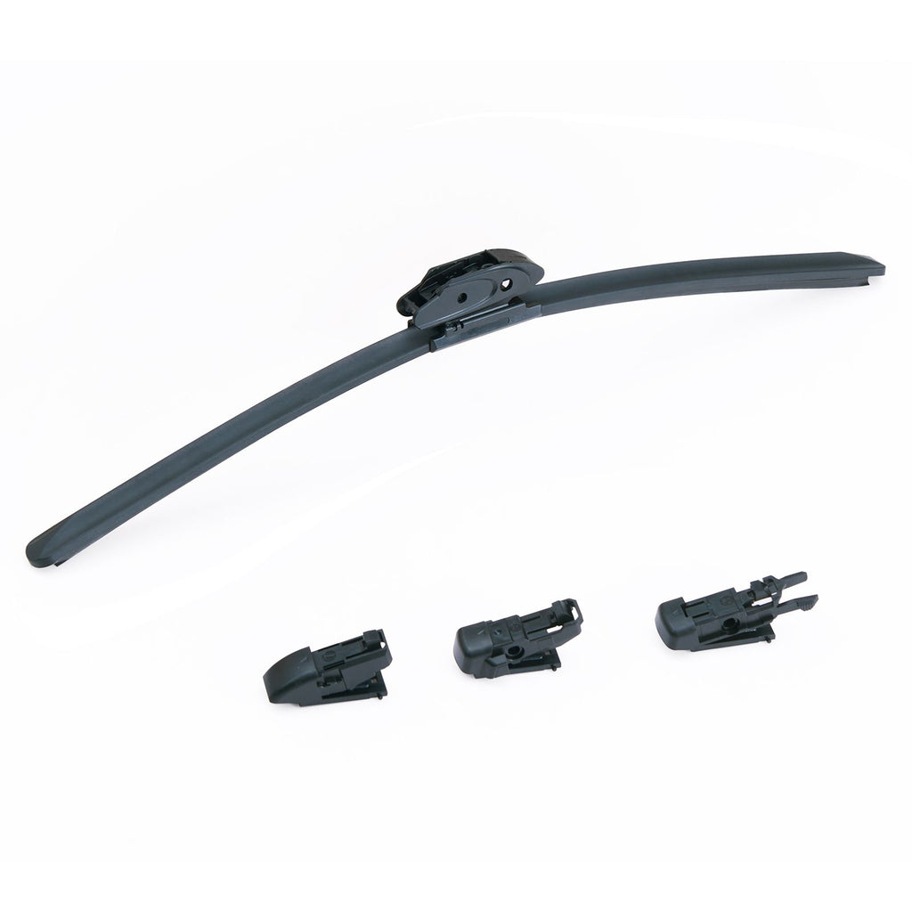 28" Rubber Wiper Blades, 71 cm Universal Replacement Wind Shield Wiper, Low Noise & Better Fit, with 4 Different Clips for most Car, Easy Installation