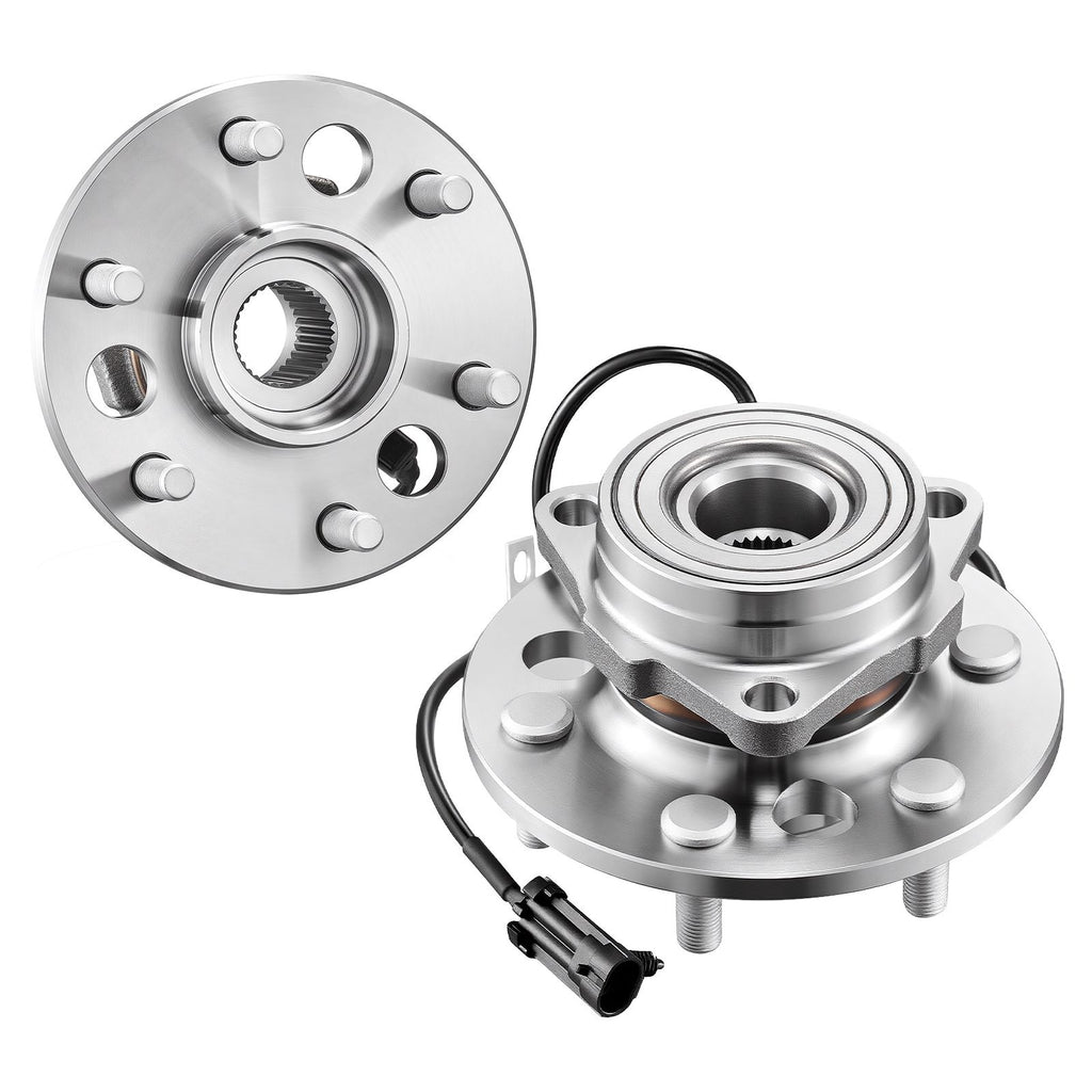 2PCS Front Wheel Bearing & Hub Assembly Fit for 1999-2000 Cadillac Escalade 1995-1999 Chevrolet Tahoe GMC Yukon K1500 Suburban OEM 515024, 6 Lugs with ABS Sensor, Wheel Bearing Hub Assembly Set