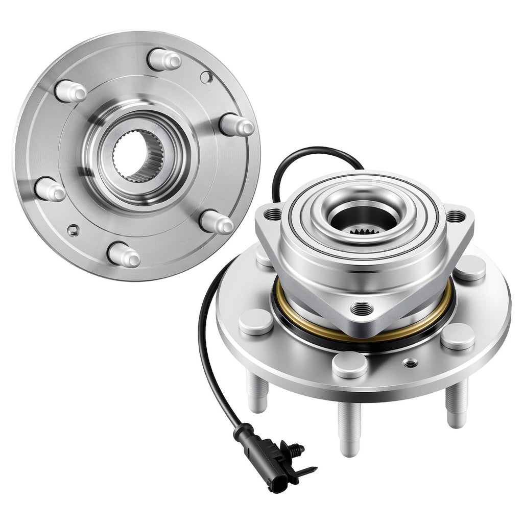 2PCS Front Wheel Bearing & Hub Assembly Fit for 2007-2013 Chevy Avalanche GMC Sierra 1500 Cadillac Escalade EXT 2007-2014 Tahoe OEM 515096, 6 Lugs with ABS Sensor, Wheel Bearing Hub Assembly Set
