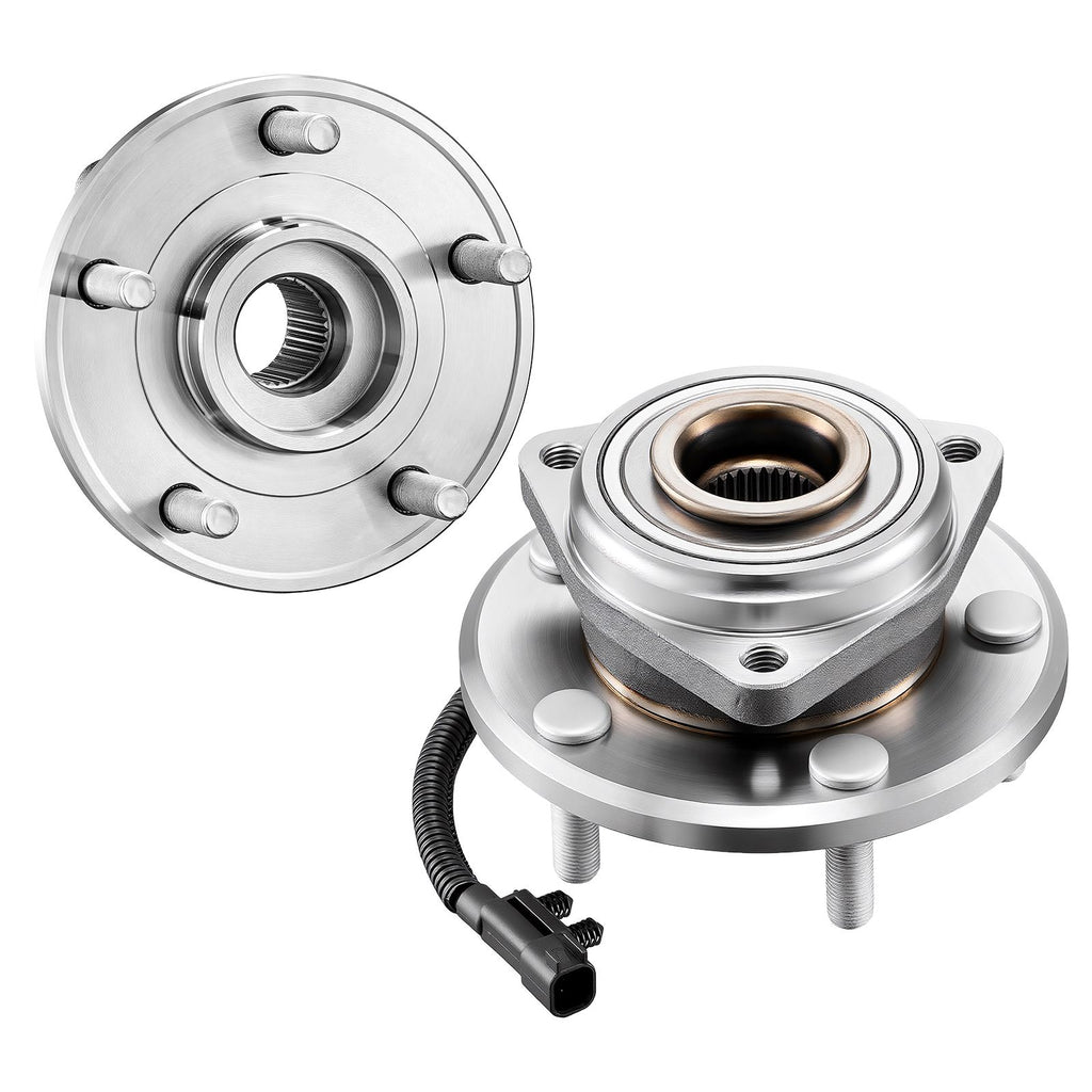 2PCS Front Wheel Bearing & Hub Assembly Fit for Jeep Wrangler 2010 Islander 2016 Rubicon Sahara 75th Anniversary Sport Utility OEM 513272, 5 Lugs with ABS Sensor, Wheel Bearing Hub Assembly Set