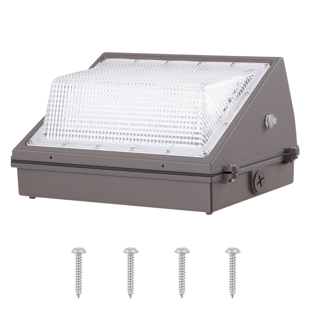 2PCs LED Wall Pack Lights, 100W 10800LM, 5000K Commercial Outdoor Lights Security Lighting Fixture, with Intelligent Light Sensing 180 LED beads Energy Saving for Garages Yards, IP65 Waterproof