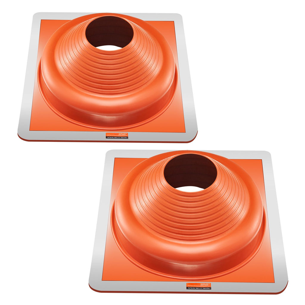 2Pcs Roof Pipe Flashing Boots, Fit Pipe OD 6-3/4" to 14", Flexible Silicone Roofing Jack Pipe Flashing, High Temp -101 Fahrenheit to 437 Fahrenheit, Square Metal Base