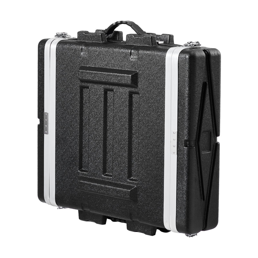 2U Rack Case, Standard 19 in Depth, Server Rack Cabinet with ABS Construction Handle Heavy-Duty Twist Butterfly Latches, Detachable Front & Back Panels, for Amps, Mixers, Microphone Receivers