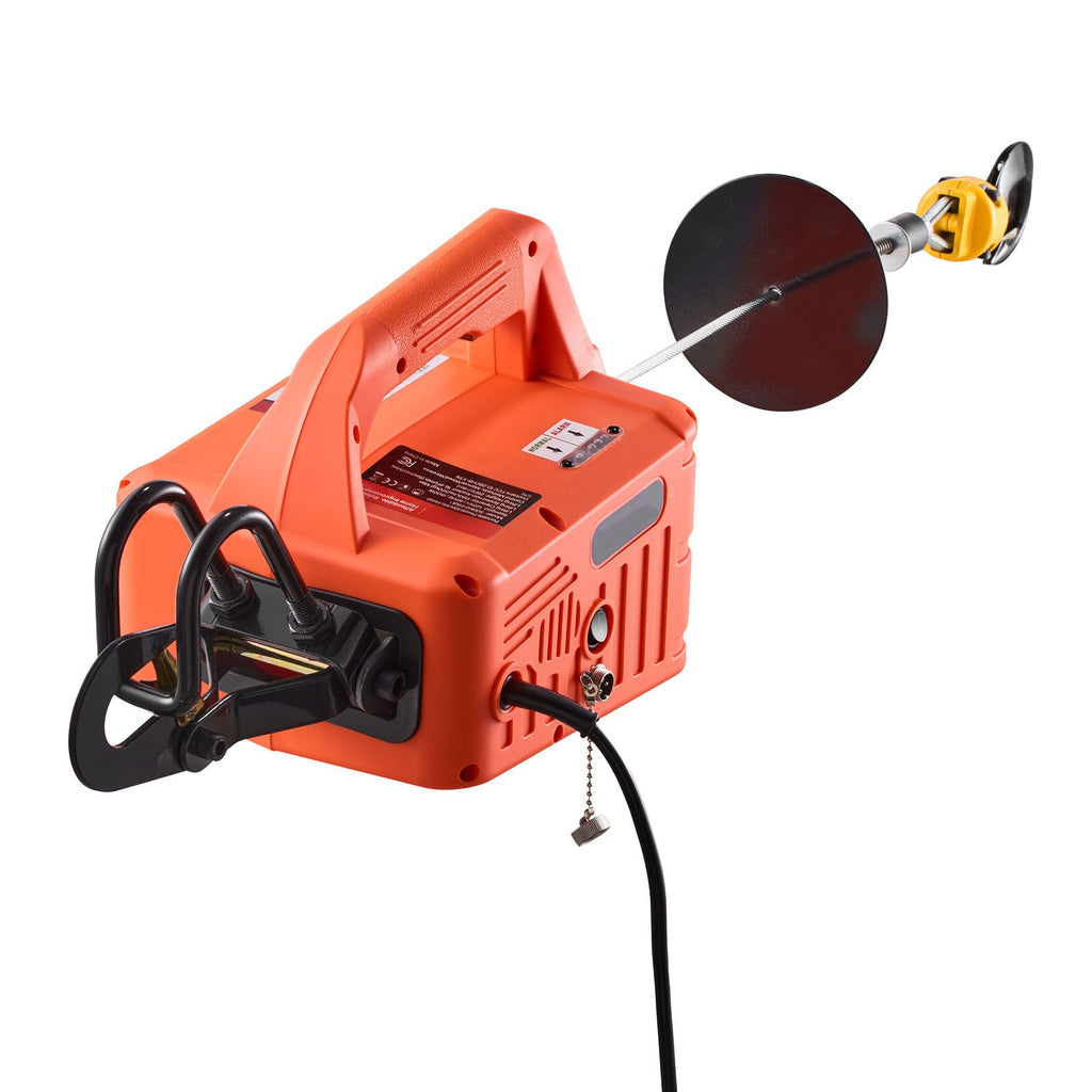 3-in-1 Electric Hoist Winch, 1100 lbs Capacity, 1500W Portable Electric Power Winch, 25 ft Lifting Height, 16.4 ft/min with Manual, Wired & Wireless Remote Control for Factory, Warehouss, Garage