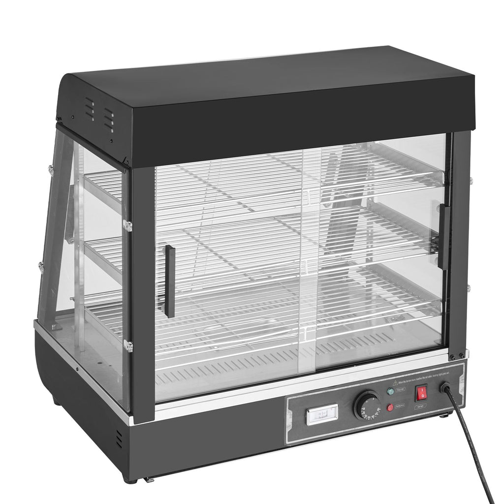 3-Tier Commercial Food Warmer Display, 1200W Food Display Warmer with Light, Adjustable Shelf and Temperature Display, 86-185 F Steam Heating, 111L for Hamburger, Pizza, Bread, Fried Chicken
