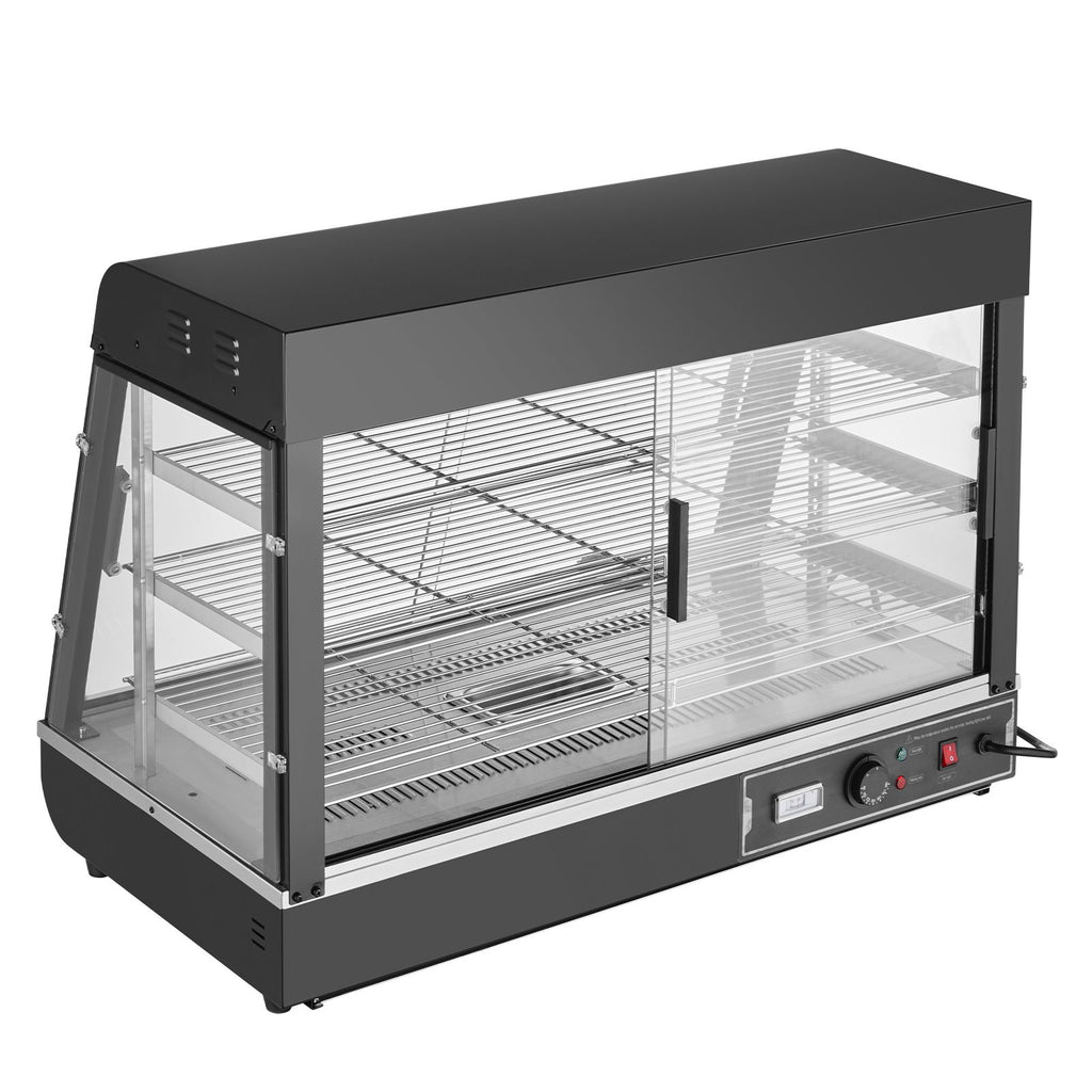 3-Tier Commercial Food Warmer Display, 1500W Food Display Warmer with Light, Adjustable Shelf and Temperature Display, 86-185 F Steam Heating, 130L for Hamburger, Pizza, Bread, Fried Chicken