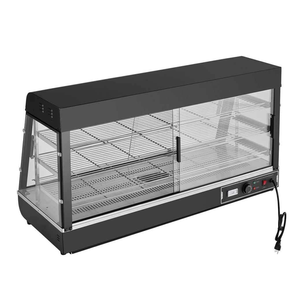 3-Tier Commercial Food Warmer Display, 1500W Food Display Warmer with Light, Adjustable Shelf and Temperature Display, 86-185 F Steam Heating, 180L for Hamburger, Pizza, Bread, Fried Chicken