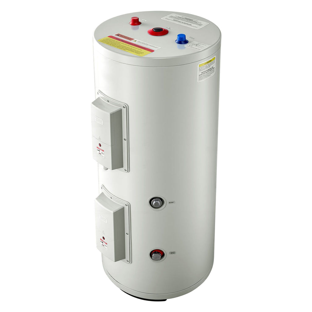 30 Gallon Electric Tank Water Heater, 5000W Point-of-Use Hot Water Heater with LED Display, Knob Control, Top Outlet, 240V with T&P Valve for Large Families, Small Commercial Spaces, Gray