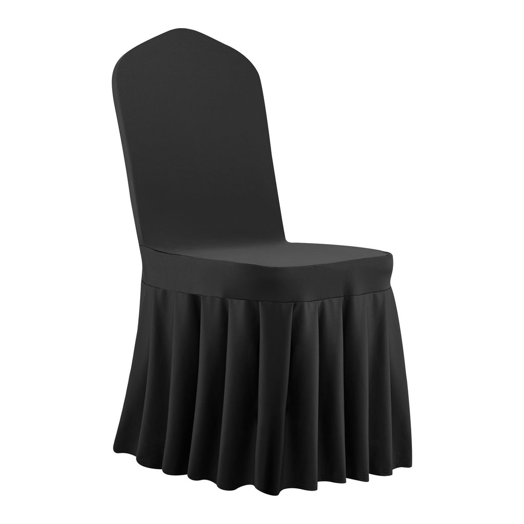 30 Pcs Black Chair Covers, Polyester Spandex Chair Cover, Stretch Slipcovers for Wedding Party Dining Banquet Flat-Front Chair Covers, Fits Chair Measures up to 20.08 x 17.72 x 37.4 inch