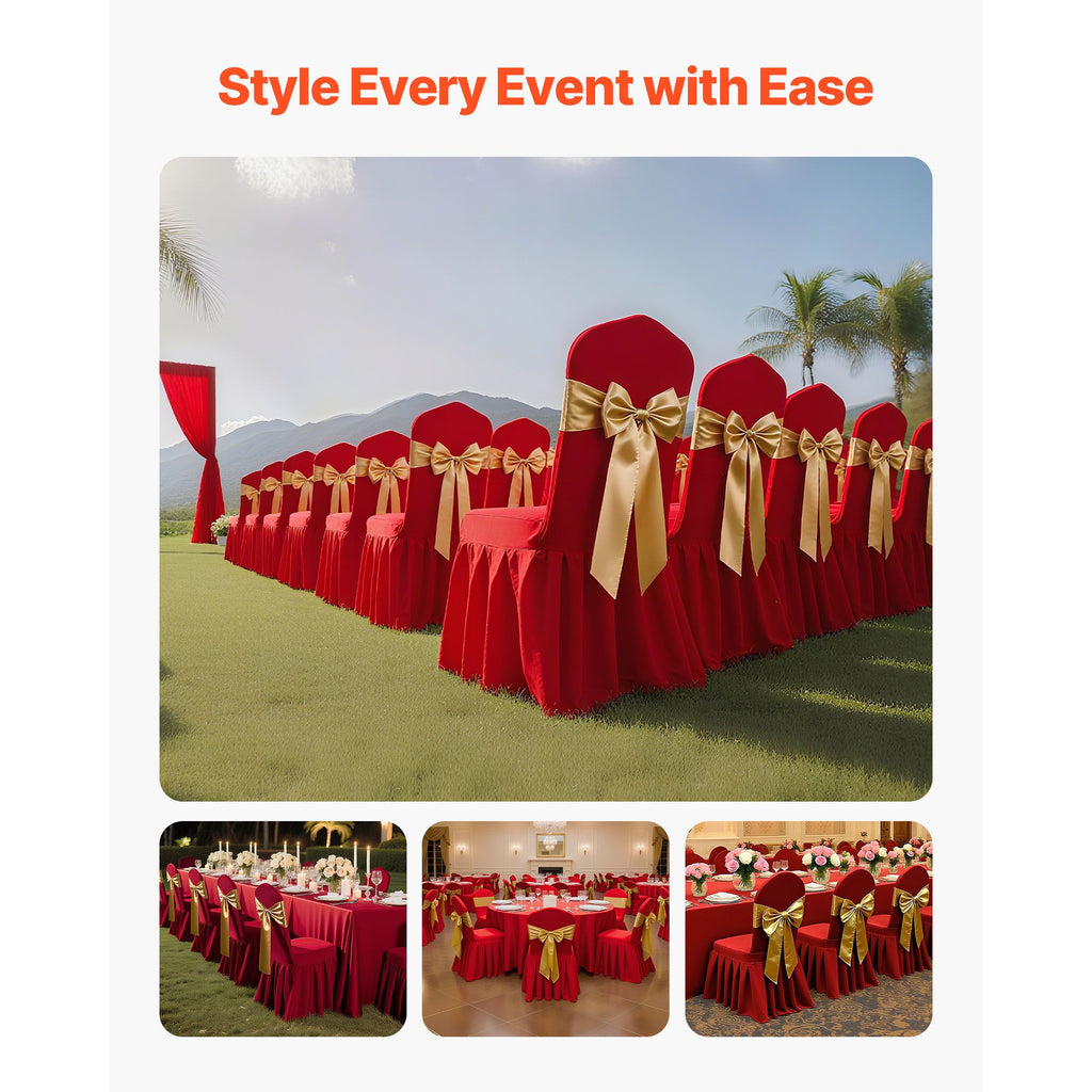 30 Pcs Red Chair Covers, Polyester Spandex Chair Cover, Stretch Slipcovers for Wedding Party Dining Banquet Flat-Front Chair Covers, Fits Chair Measures up to 20.08 x 17.72 x 37.4 inch image 2