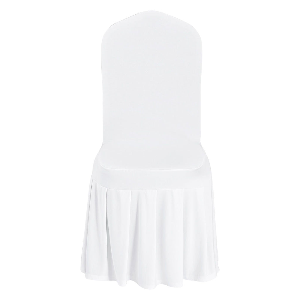 30 Pcs White Chair Covers, Polyester Spandex Chair Cover, Stretch Slipcovers for Wedding Party Dining Banquet Flat-Front Chair Covers, Fits Chair Measures up to 20.08 x 17.72 x 37.4 inch