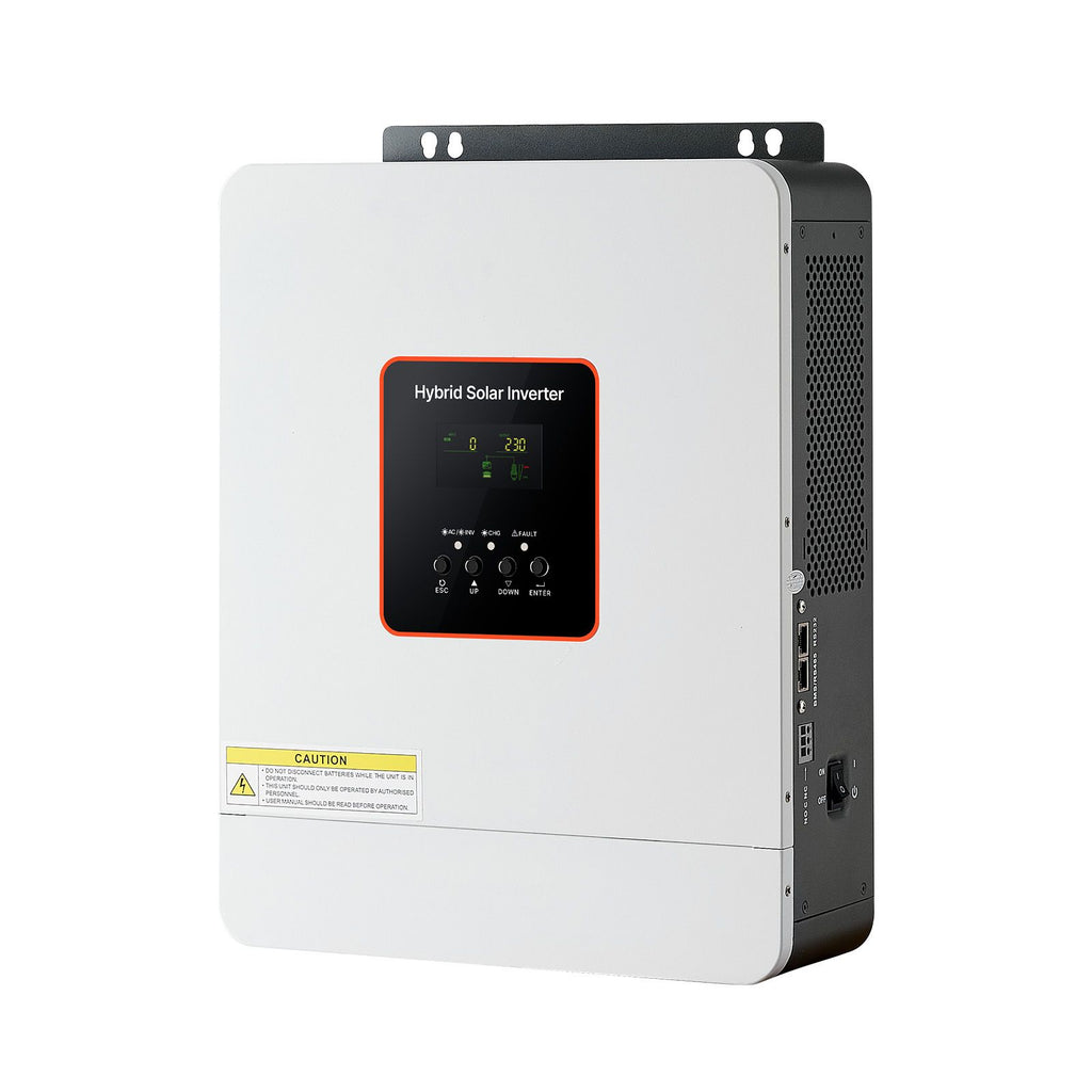 3000W Hybrid Solar Inverter, 24V DC to 230V AC, Pure Sine Wave Power Inverter Charger, Built-in 80A MPPT Solar Controller, Compatible with Lead Acid Lithium Battery, for Home, Camper, Off-Grid