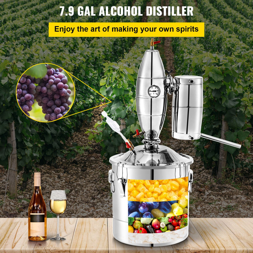 30L Stainless Steel Alcohol Distiller Home Brew Kit Moonshine Wine Making Boiler image 2