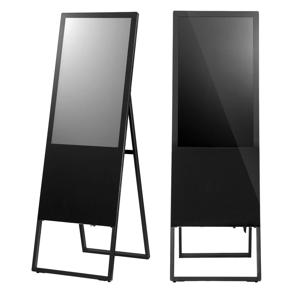 32 in Indoor Digital Signage Floor Standing Advertising Display Kiosk, WiFi HDMI/USB Input Android OS, 178° Wide View, LCD Touchscreen Interactive Monitor, Commercial Totem Vertical Poster